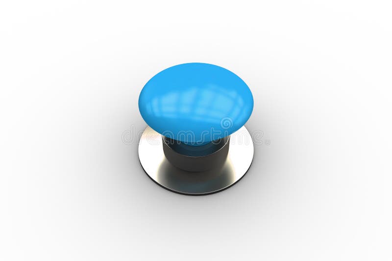 Digital erzeugter glänzender blauer Druckknopf