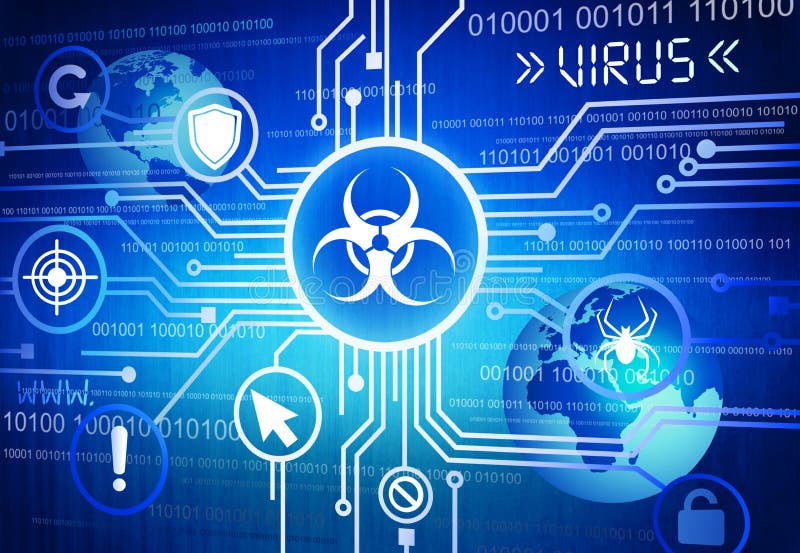 Digital erzeugtes Bild des on-line-Virus-Konzeptes vektor abbildung