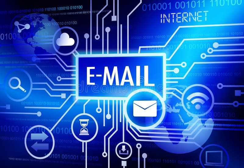 Digital erzeugtes Bild mit Internet-E-Mail-Konzept vektor abbildung