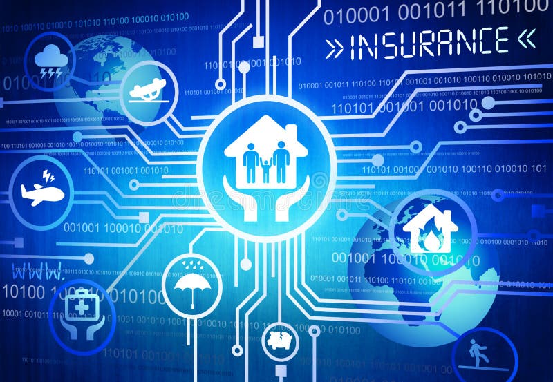Digital erzeugtes Bild von Versicherungs-Konzepten lizenzfreie abbildung