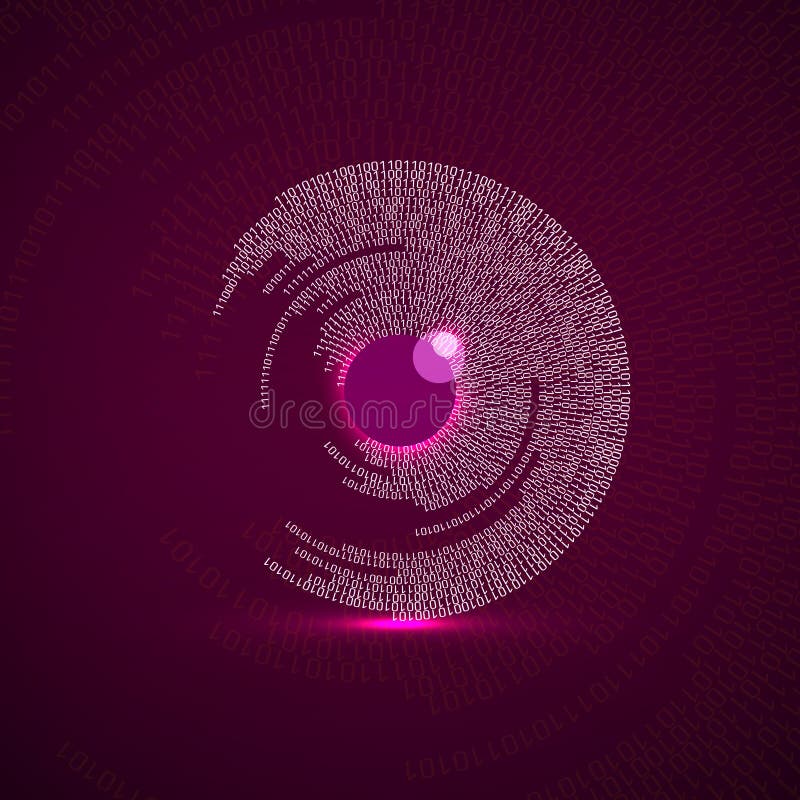 Digital Eye with Binary Code, Technology Oncept Stock Vector