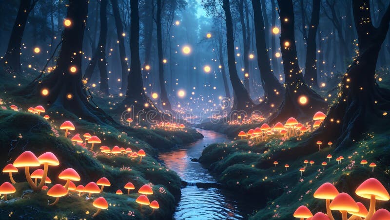 Enchanting Forest with Misty Atmosphere royalty free illustration