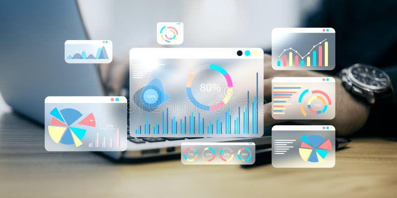 A digital interface showcasing financial data analysis with various graphs and charts on a modern background. Blockchain network analysis stock images, royalty-free photos and pictures