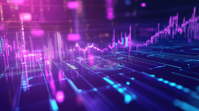 Digital financial data charting global stock market trends stock image