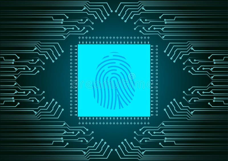 Digital fingeravtryckbildläsare; IDsystem; Cybersäkerhetsbegrepp royaltyfri illustrationer Digital fingeravtryckbildläsare; IDsystem; Cybersäkerhetsbegrepp royaltyfri illustrationer