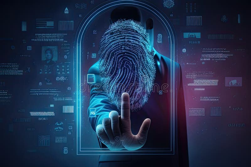 Digital Fingerprint Concept, Ai Generated Stock Image - Image of ...