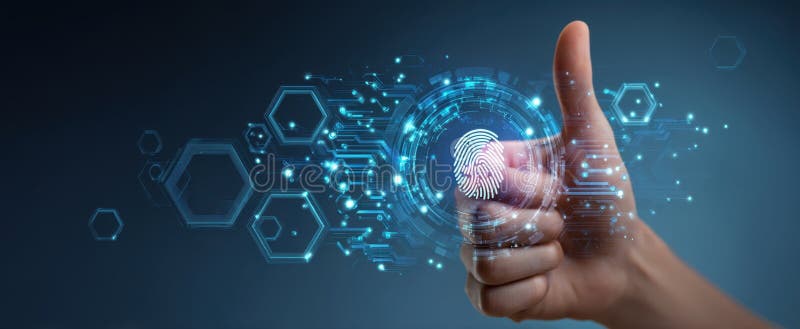 The digital fingerprint technology enhancing security and user identification experience. image stock photography.