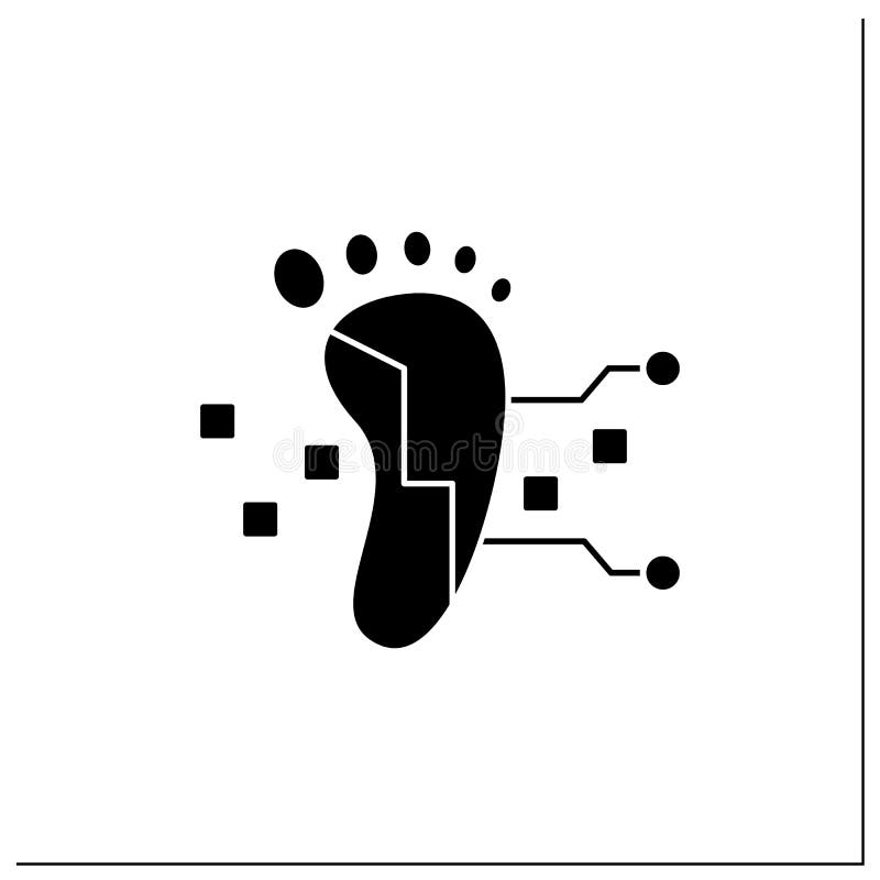 Digital Footprint Glyph Icon Stock Vector Illustration of future