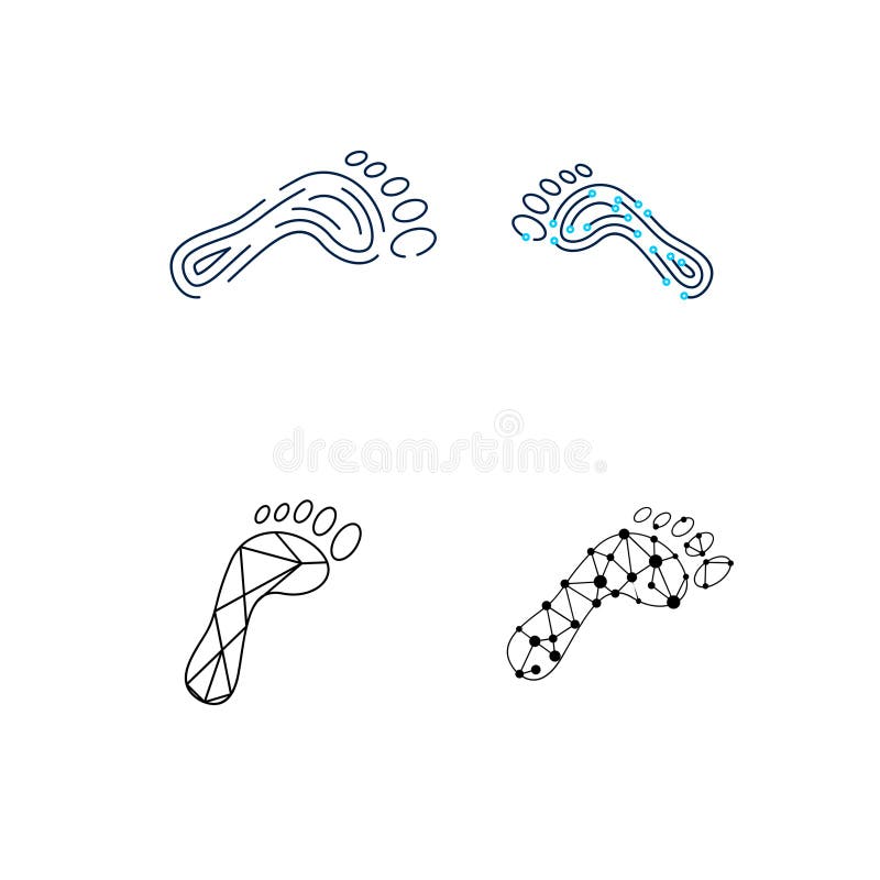 Digital Footprint Logo Icon Design Illustration Set Stock Illustration