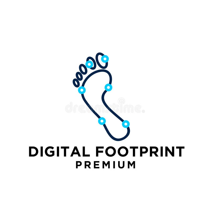 Digital Footprint Logo Icon Design Illustration Stock Illustration