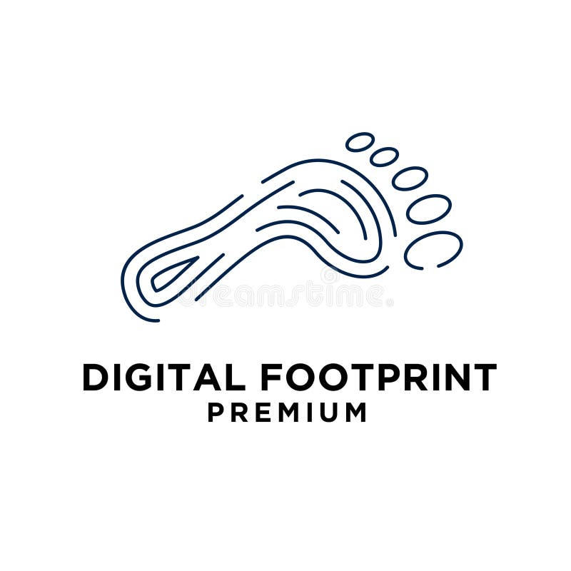 Digital Footprint Logo Icon Design Illustration Set Stock Illustration