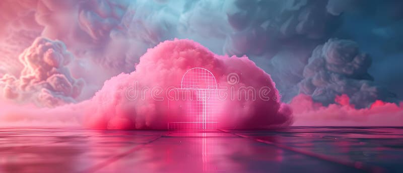 Digital Fortress Encrypted Cloud Encryption In A Surreal Sky Concept Digital Fortress Encrypted Cloud Encryption In A Surreal Sky Concept