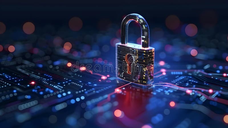 Digital Fortress: Securing Data in a Connected World. Concept Cybersecurity, Data Protection vector illustration