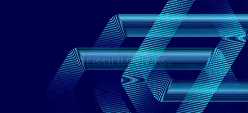 Digital futuristic technology concept with hexagons. Digital hexagonal blue abstract background. Geometric stripe line royalty free illustration
