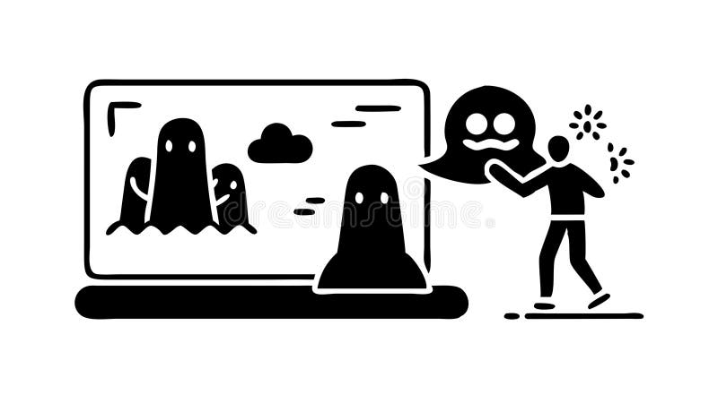 Digital Ghost Hacking. Cybersecurity Threat Activity, vector design Generative AI royalty free illustration