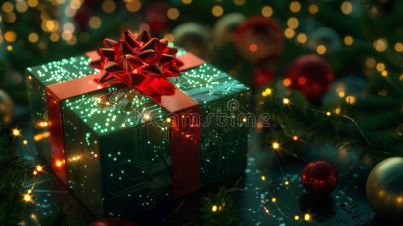 Un cadou digital sub forma unui microcip royalty free illustration