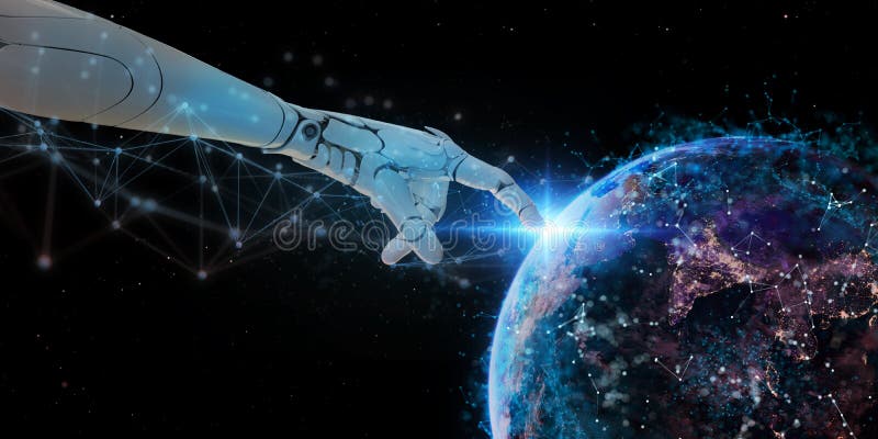 Digital global futuristic world telecommunication network technology connect data of communication technology including 5g 6g iot stock illustration