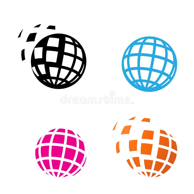 Pictograma globului digital în stilul siluetă stock illustration