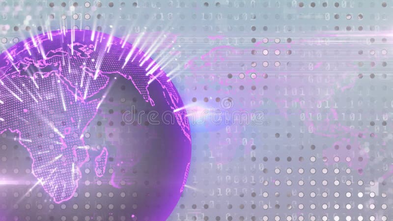 Digital globe processing data with binary code animation. Technology, information, coding. Code programming video