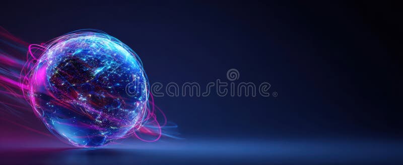 The Digital Globe Representing Global Connectivity and Technological Innovation image stock images.