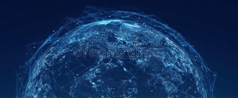 The Digital Globe Showcasing Futuristic Connectivity and Global Network Visualization image stock images.