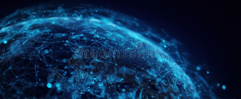 The digital globe showcasing interconnected networks and data visualization elements. image royalty free stock photography.