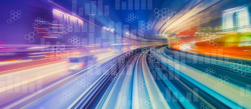 Digital graphs and hexagon grids with high speed motion blur royalty free stock photo Digital graphs and hexagon grids with high speed motion blur royalty free stock photo
