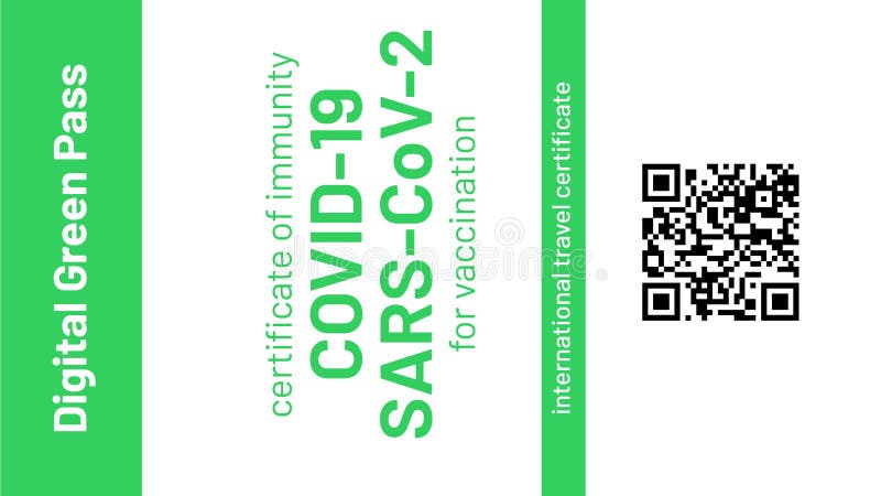 Digital green pass app konzeptVideo-darstellung von internationalen reisezertifikat mobile geräte. covid19 Gesundheit vektor abbildung