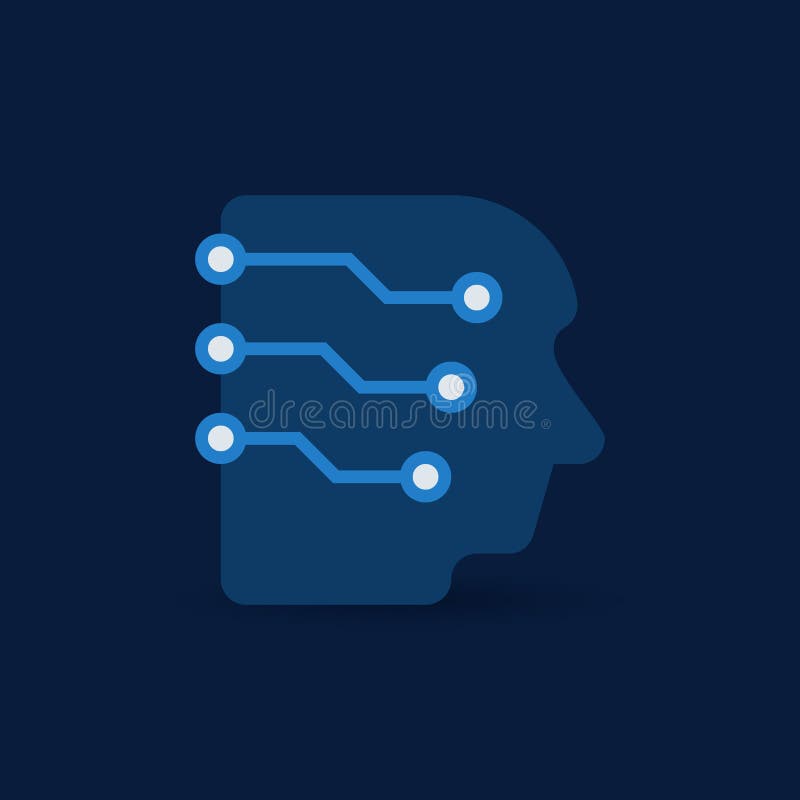 Digital Head with Electronic Network Vector Concept Icon Stock Vector ...