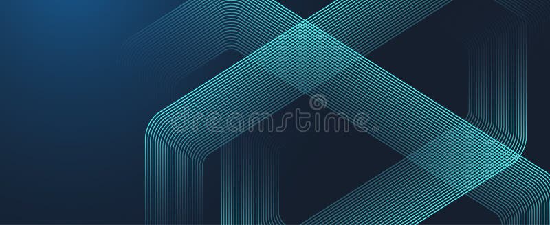 Digital hexagonal blue abstract background. Digital futuristic technology concept with hexagons. Geometric stripe line stock illustration