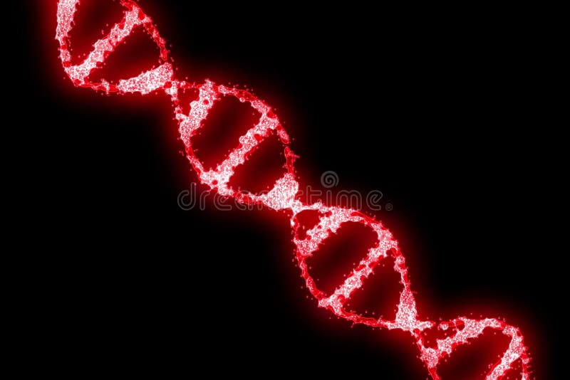 Digital Holographic Red DNA on black background