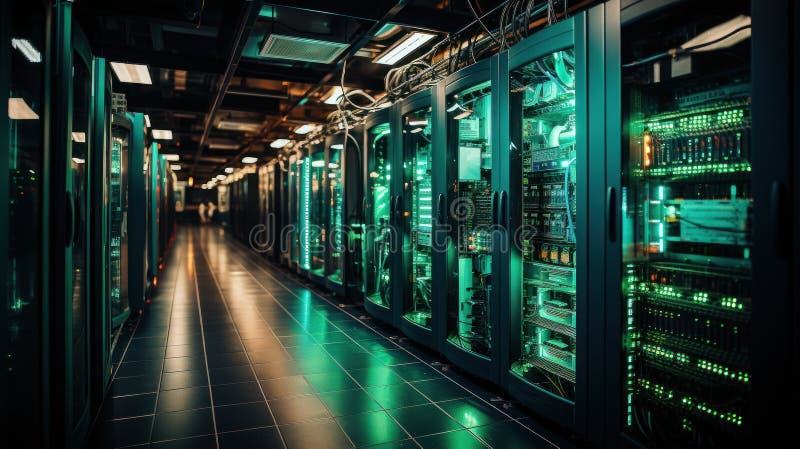 The Digital Hub: Exploring the Big Data Center and Cloud Computing vector illustration