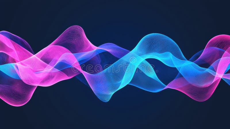 A digital illustration of abstract wave patterns in pink and blue. royalty free stock images