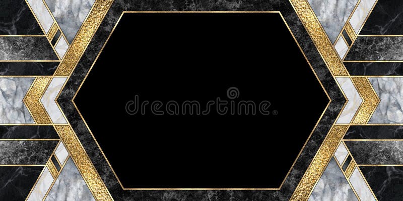 Digital illustration abstrakt konsadebakgrund modern marble mosaic frame blank blank copy space minimum geometric mared tile stock illustrationer