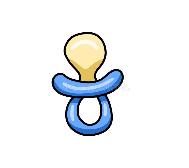Adorable Little Cartoon Blue Pacifier Stock Illustration Illustration