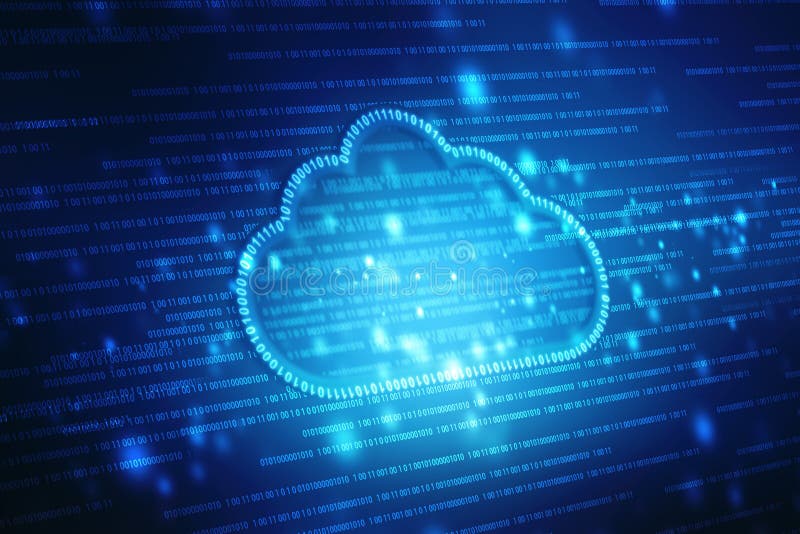 Digital illustration of Cloud computing concept, Cloud internet technology concept background stock photography