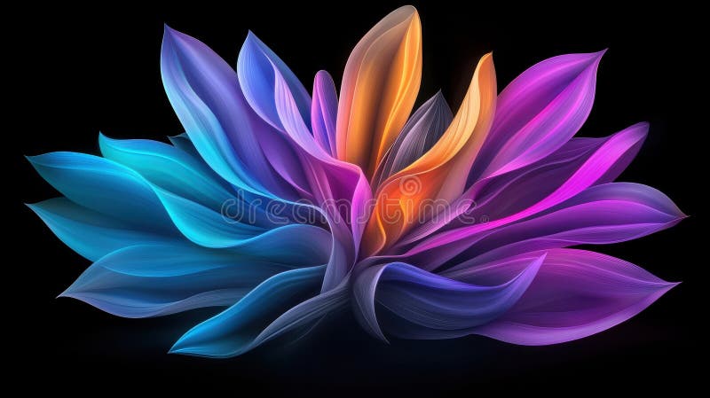 A digital illustration of a flower with a gradient color scheme. royalty free stock image