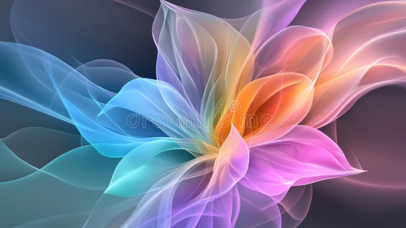 A digital illustration of a flower with a gradient of colors. royalty free stock photo