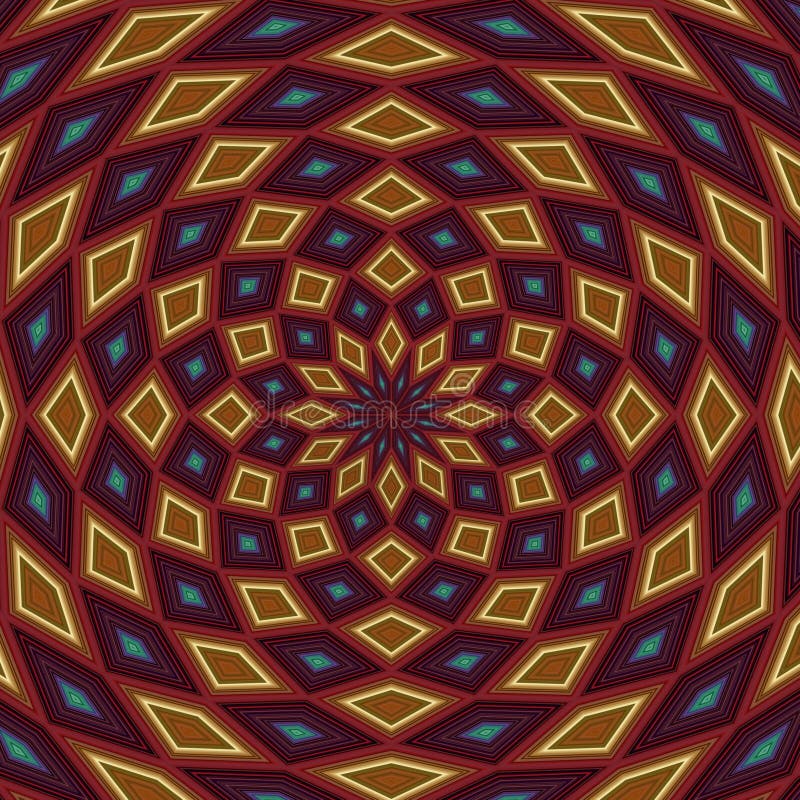 Digital illustration, geometric abstract colorful kaleidoscope stock illustration