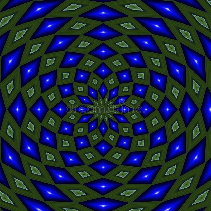 Digital illustration, geometric abstract colorful kaleidoscope stock illustration