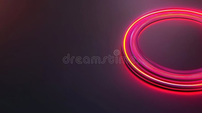 A digital illustration of a glowing ring of neon lights. stock images