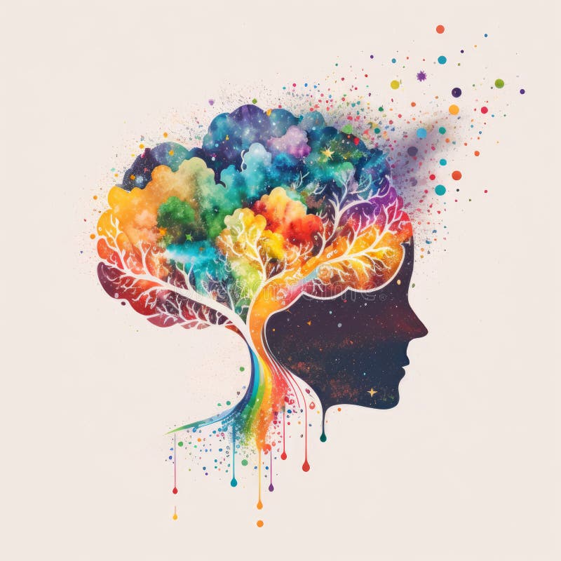 Human Brain Illustration, Rainbows, Glitter, Autism, Neuro Diversity ...