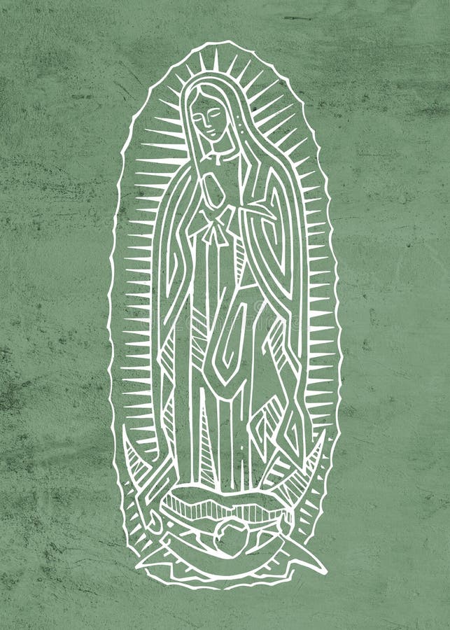 Digital Illustration of Our Lady of Guadalupe Stock Image - Image of