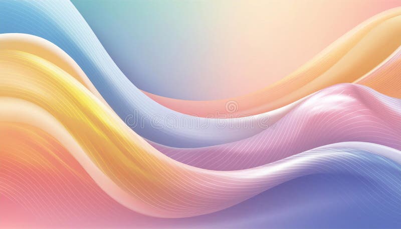 Digital illustration of smooth flowing waves in vibrant gradient colors royalty free illustration