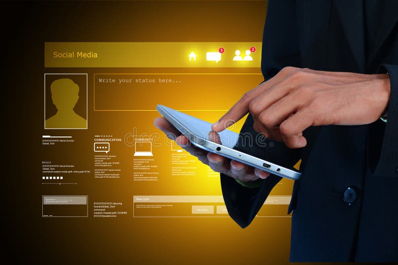 Social network concept showing the tablet computer royalty free stock image
