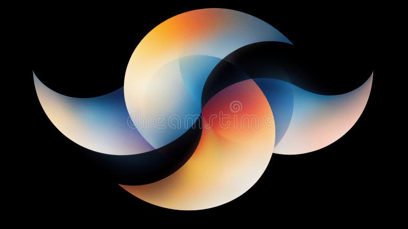 A digital illustration of a swirling, abstract design. stock image