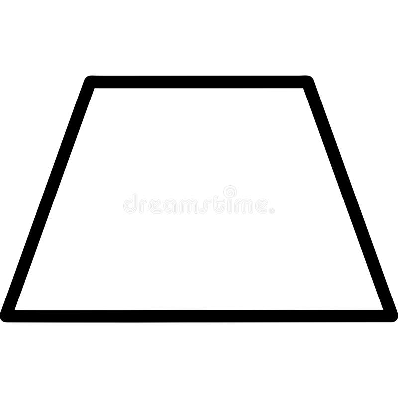 Trapezoid shape outline vector stock illustration.