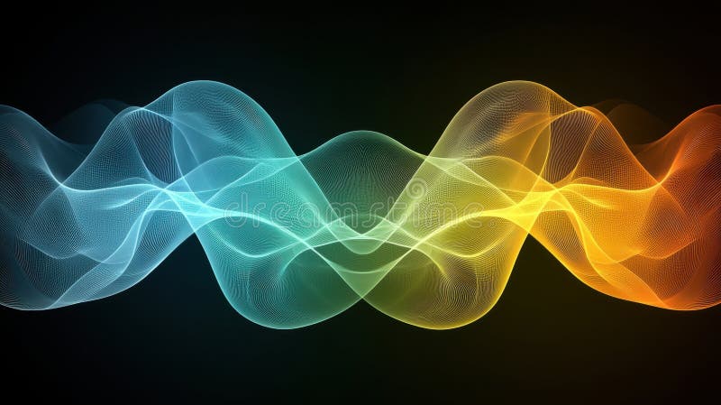 A digital illustration of a wave-like pattern in blue and orange hues. stock images