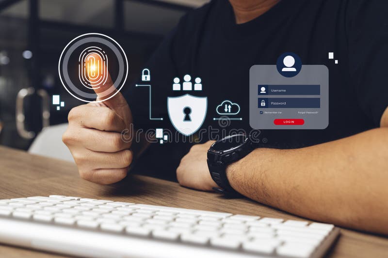 Digital Illustrations for Cybersecurity and Privacy Concepts, Secure Your Data with Futuristic technology royalty free illustration