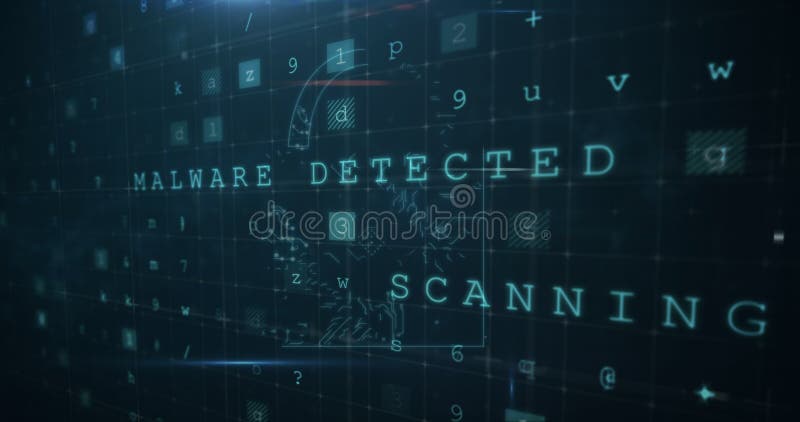 Infiltrating the cyber security lock 4k stock illustration